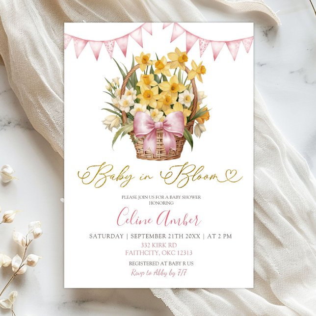 Invitación Spring Floral Pink Coquette Baby Shower (Subido por el creador)