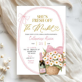 Invitación Spring Floral Pink Coquette Daisy Bridal Shower