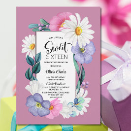Invitación Spring Floral Sweet 16 Birthday Party