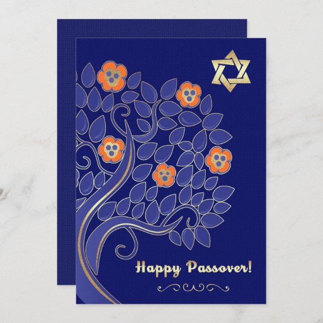 Invitación Spring Flowering Tree Passover Seder  (Anverso / Reverso)
