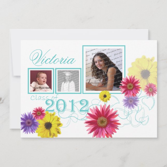 Invitación Spring Garden 2012 Graduate Tri Photo (Anverso)