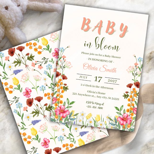 Invitación Spring Garden Baby in Bloom Floral Baby Shower (Subido por el creador)