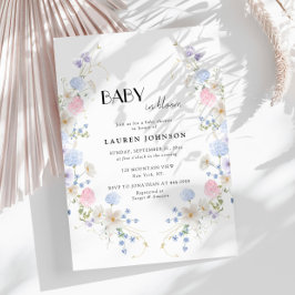 Invitación Spring Garden Pink Purple Wilflowers Baby Shower