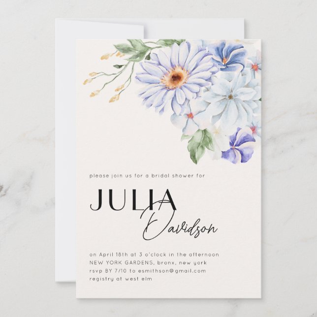 Invitación Spring Lila Purple Flowers Garden Bridal Shower (Anverso)