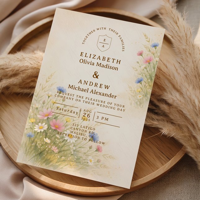 Invitación Spring Meadow Floral Wedding (Subido por el creador)