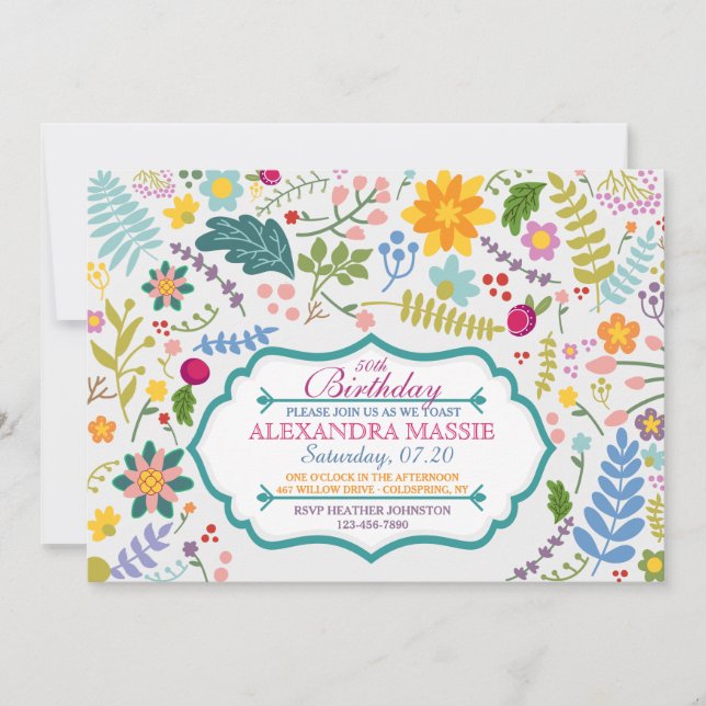 Invitación Spring Medley (Anverso)