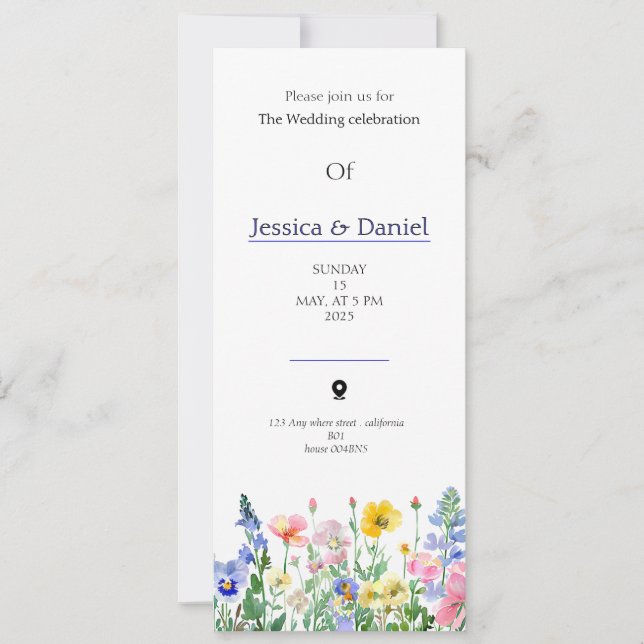 Invitación Spring multi floral colors garden wedding invitati (Anverso)