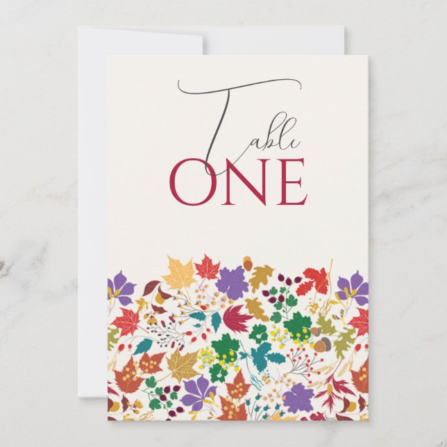 Invitación Spring Mustard Meadow Flower Wedding Table Number (Anverso)