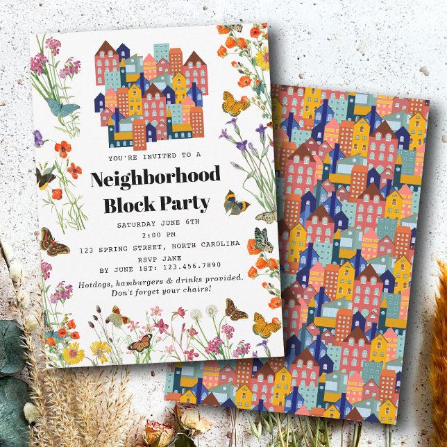 Invitación Spring Neighborhood BBQ Block Party (Spring Neighborhood BBQ Block Party Invitation)