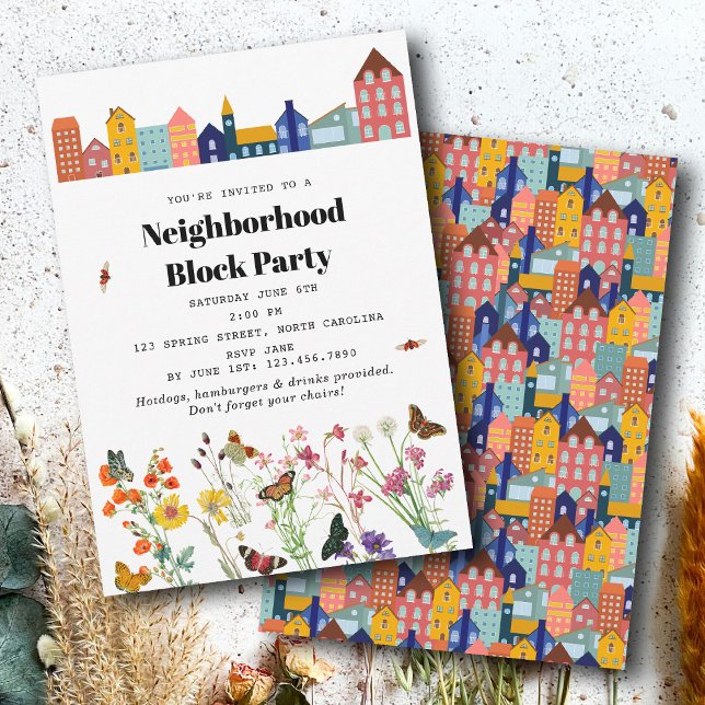 Invitación Spring Neighborhood BBQ Block Party (Spring Neighborhood BBQ Block Party Invitation)