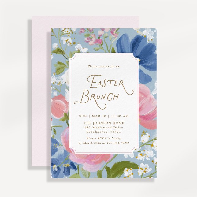 Invitación Spring Painted Floral Easter Brunch Invitation (Subido por el creador)
