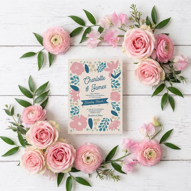 Invitación Spring Pastel Petals Wedding Invitation (Subido por el creador)