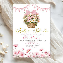 Invitación Spring Pink Daisy Baby Bloom Coquette Baby Shower