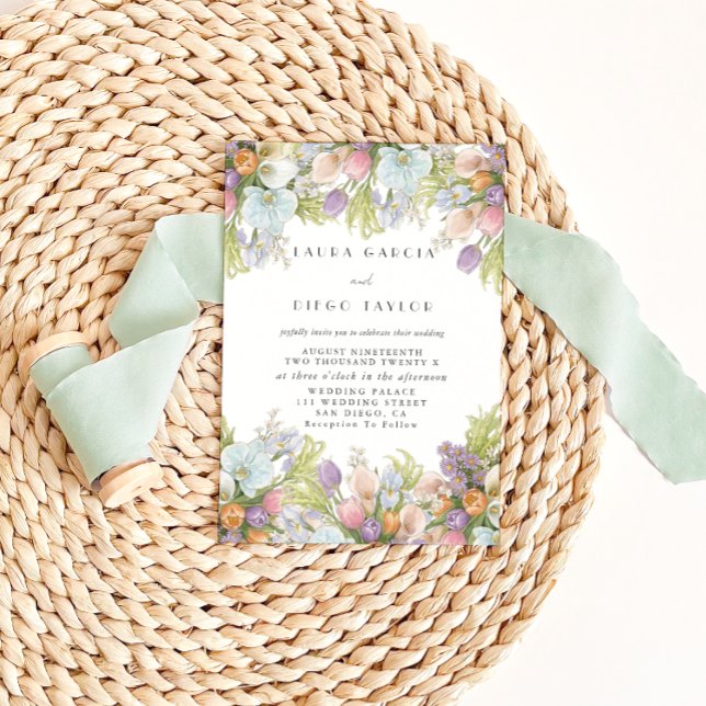 Invitación Spring Summer Watercolor Floral Wedding (Subido por el creador)