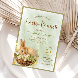 Invitación Spring Watercolor Bunny Easter Brunch