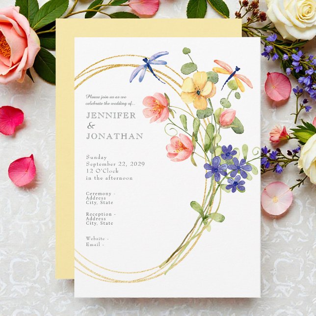 Invitación Spring Watercolor Floral Wedding Invitation (Subido por el creador)