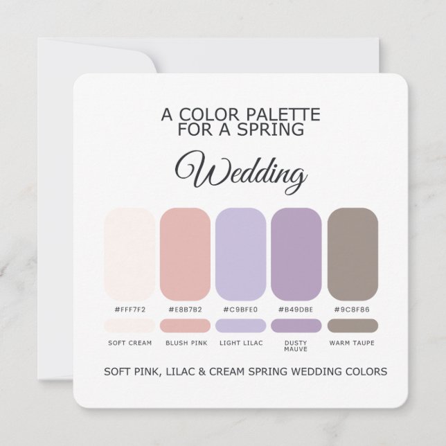 Invitación Spring Wedding Color Palette 2026 Card (Anverso)