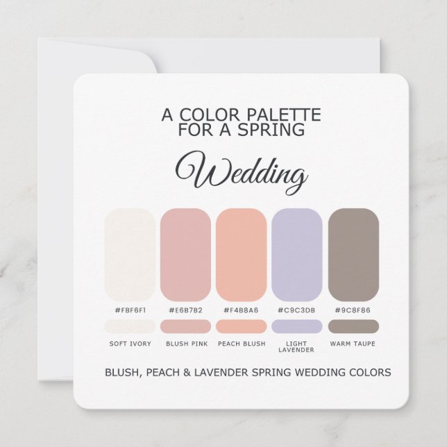 Invitación Spring Wedding Colors Palette 2026 Card (Anverso)