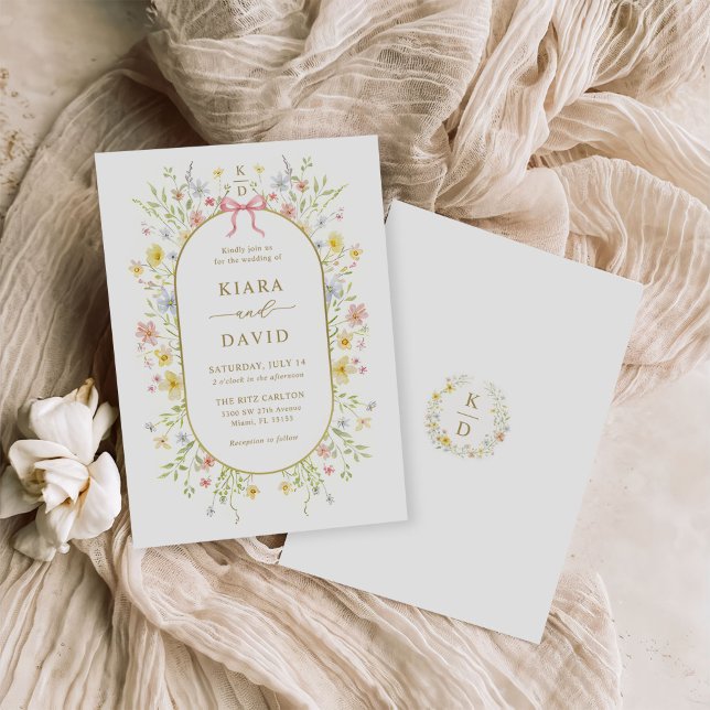 Invitación Spring Wildflower Meadow Garden Wedding (Subido por el creador)