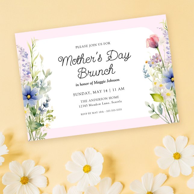 Invitación Spring Wildflowers Mother's Day Brunch (Subido por el creador)