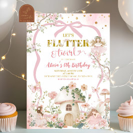 Invitación Spring woodland fairy flutter and twirl birthday