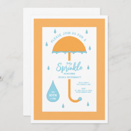Invitación Sprinkke Shower Cute paraguas | Naranja y azul