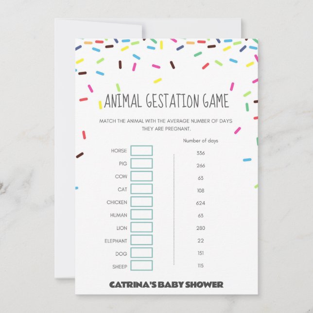 Invitación Sprinkle Baby Shower - Nombre editable, 5x7 (Anverso)