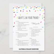 Sprinkle Baby Shower - Nombre editable, 5x7