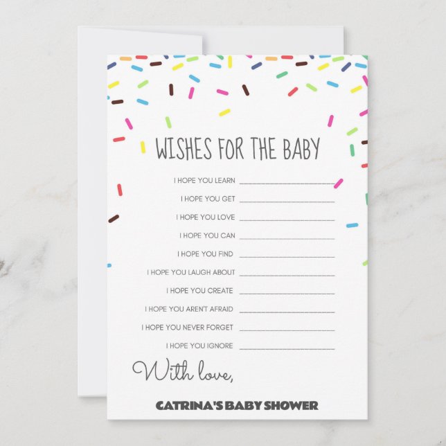 Invitación Sprinkle Baby Shower - Nombre editable, 5x7 (Anverso)