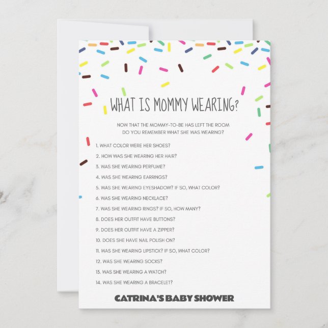 Invitación Sprinkle Baby Shower - Nombre editable, 5x7 (Anverso)