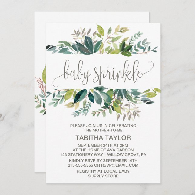 Invitación Sprinkle de bebé oligarquía (Anverso / Reverso)