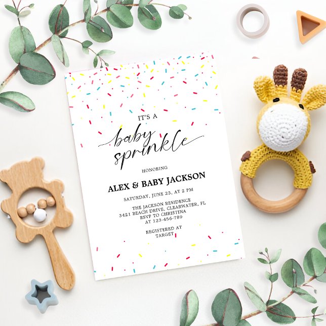 Invitación Sprinkle de bebé Síndrome de Confetti Neutral colo (Subido por el creador)
