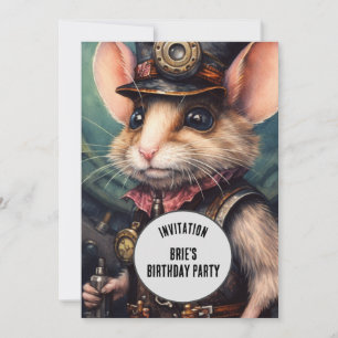 Invitación Sprinkle Steampunk Animal Nombre personalizado