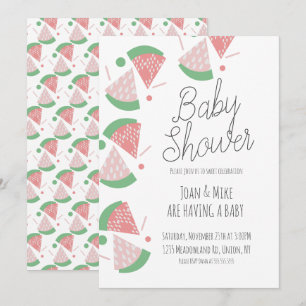 Invitación Sprinkles Confetti para Baby Shower de Sandía Mode