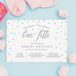 Invitación Sprinkles First Birday Invitation, lindo confetti