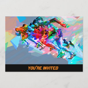 Invitación Sprinters coloreados por un cañón