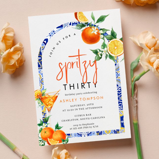 Invitación Spritz Mediterranean Boho Arch Treinta cumpleaños (Subido por el creador)