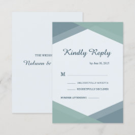 Invitación Spruce Blue Mint Boda Geométrica Moderna RSVP