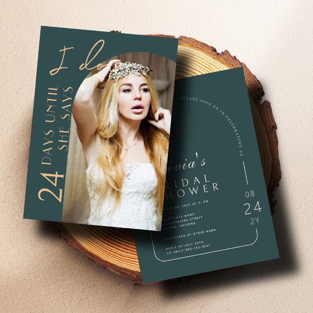 Invitación Spruce Limpieza Moderno Arco Foto Ducha Bridal (Subido por el creador)