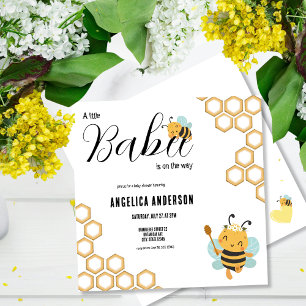 Invitación Square Babee en el camino a Baby Shower