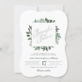 Invitación Squarelett de vegetación, vegetación de las acuare