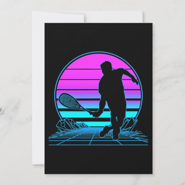 Invitación Squash Player Retro Squash Lover (Anverso)