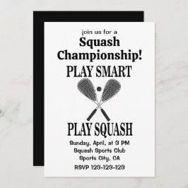 Invitación Squash Sports Player Team Play Squash