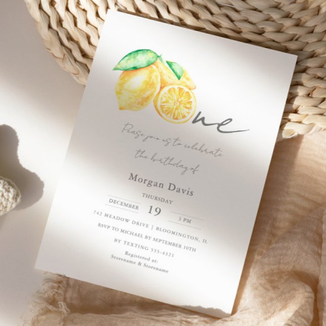 Invitación Squeeze Lemon Citrus Summer Baby Primer Cumpleaños (Subido por el creador)