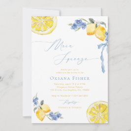 Invitación Squeeze Lemons Ducha azul italiana de novias