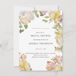 Invitación Squeeze Principal | Citrus | Ducha de novia floral