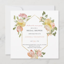 Invitación Squeeze Principal | Citrus | Ducha de novia floral