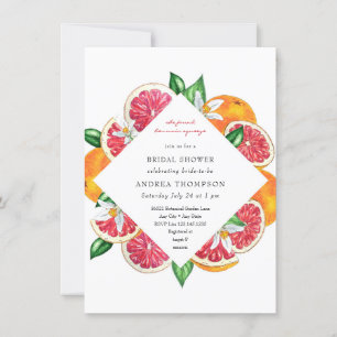 Invitación Squeeze Principal Citrus Ducha nupcial floral