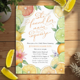 Invitación Squeeze Principal   Ducha nupcial floral de Citrus
