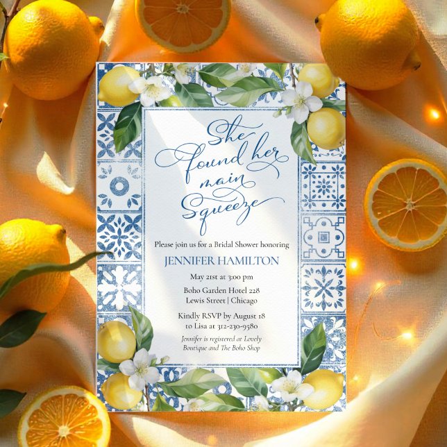 Invitación Squeeze Principal | Lemon Mediterranean Bridal Sho (Subido por el creador)